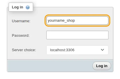 The phpMyAdmin login