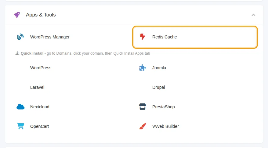 Redis Cache ضمن Apps & Tools